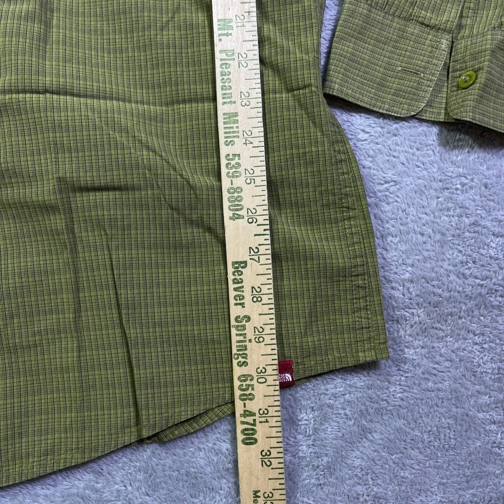 The North Face Mens Long Sleeve‎ Button Up Shirt Green Plaid XXLT XX Large Tall
